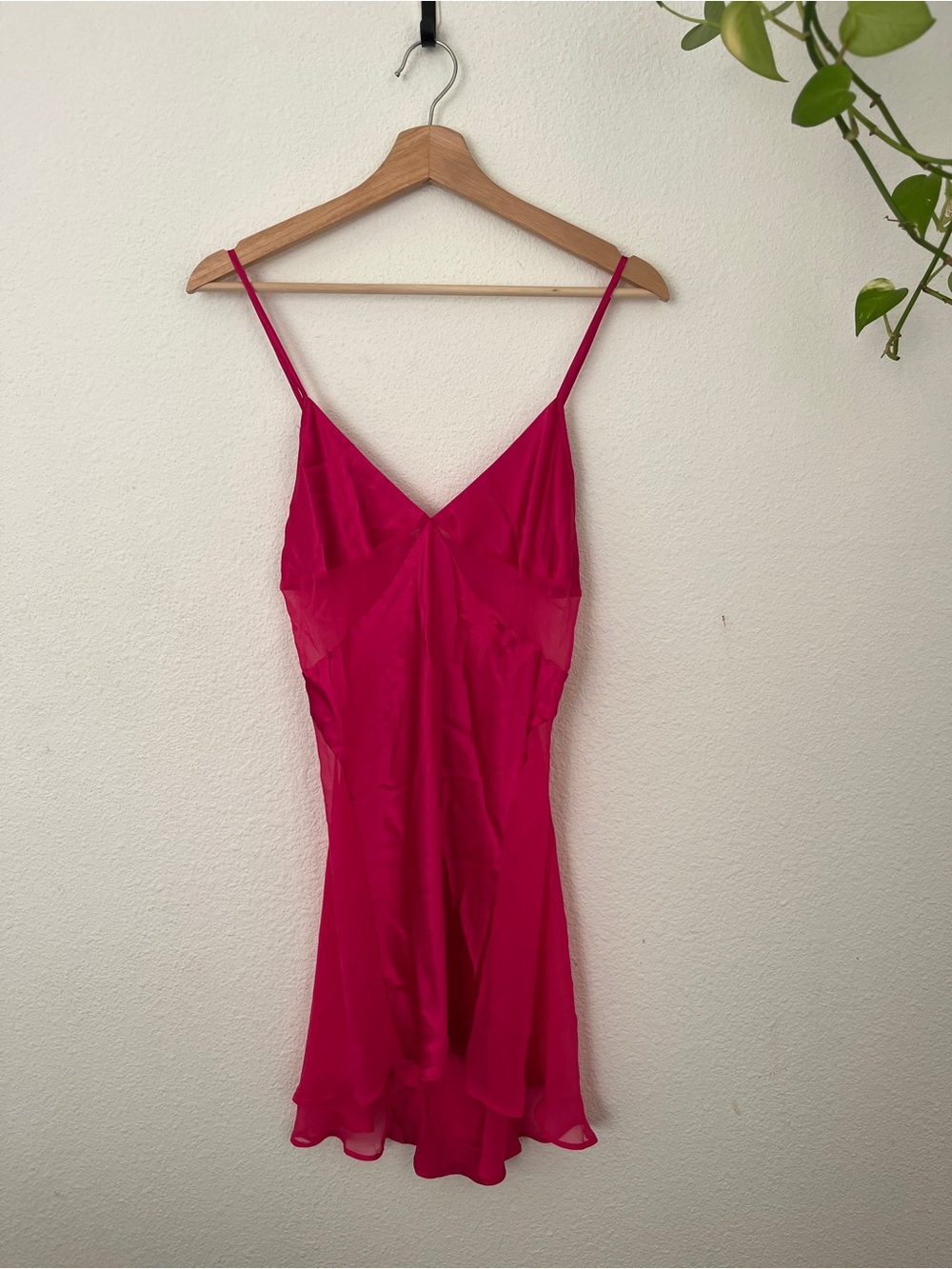 Victoria's Secret Hot Pink Satin Slip Dress
